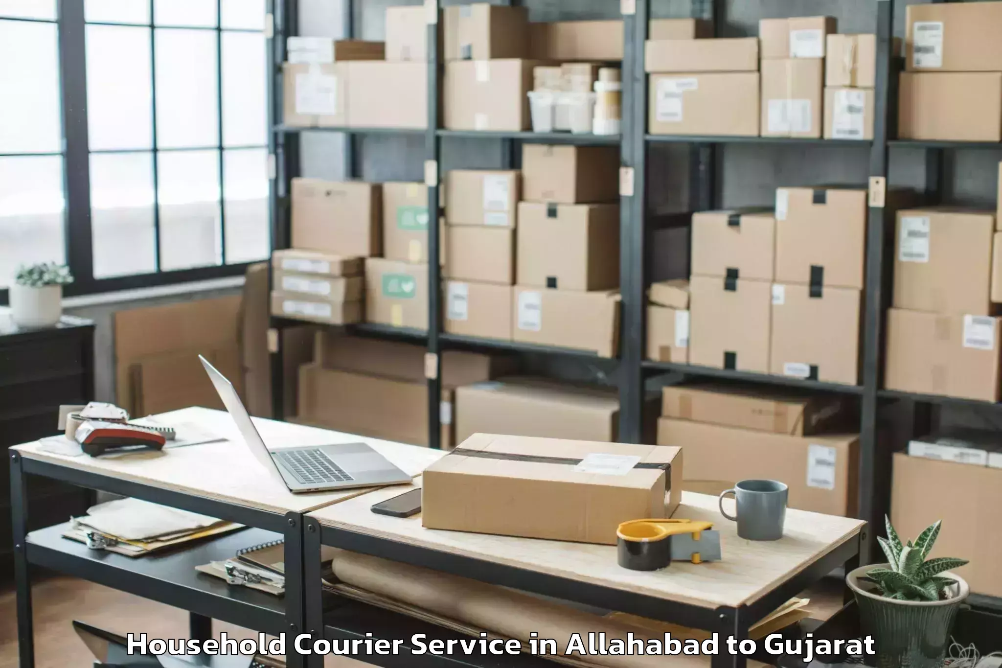 Top Allahabad to Rai University Ahmedabad Household Courier Available